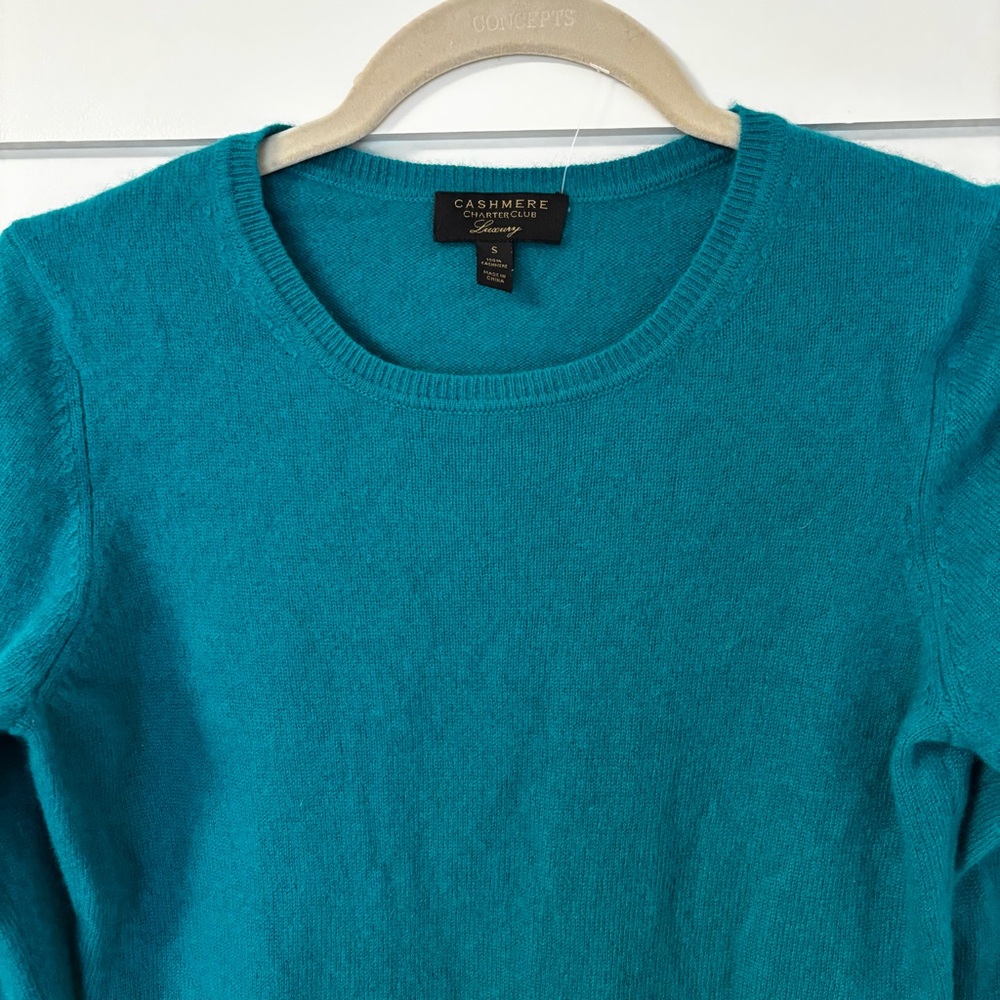 Teal Long Sleeve Cashmere Sweater